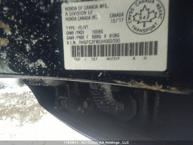 Honda Civic Ex 4dr 2018 2HGFC2F80JH002050 Image 28
