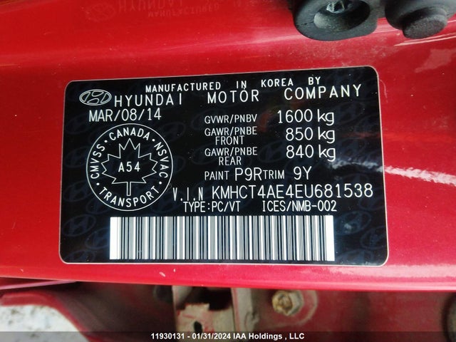 Hyundai Accent Gls/gs 2014 KMHCT4AE4EU681538 Image 9