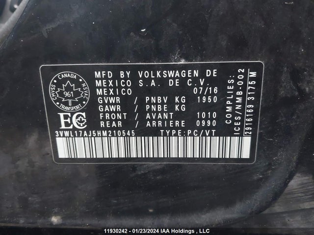 3VWL17AJ5HM210545 Volkswagen Jetta 1.8 Highline