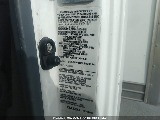 Isuzu Npr Hd 2020 54DC4W1B9LS800174 Image 9