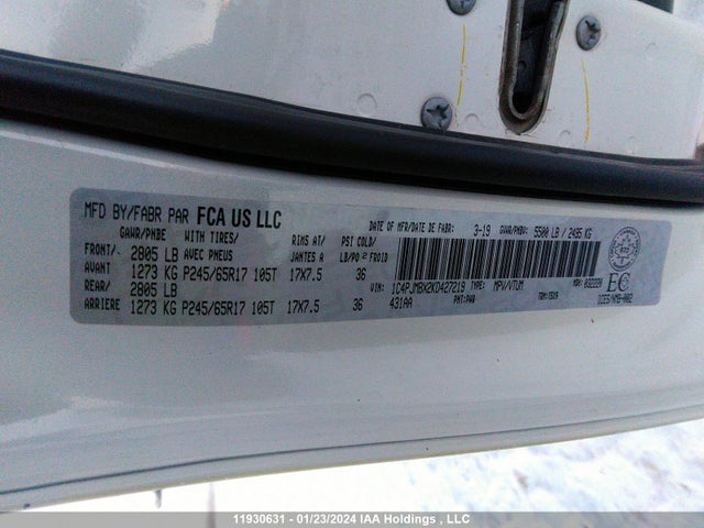 1C4PJMBX2KD427219 Jeep Cherokee Trailhawk