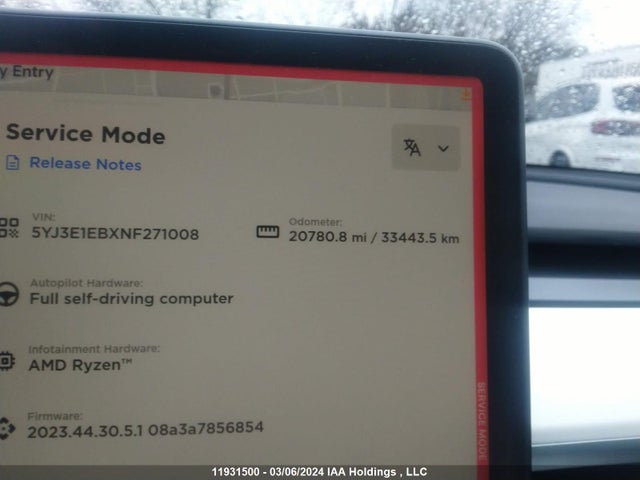 5YJ3E1EBXNF271008 Tesla MODEL 3