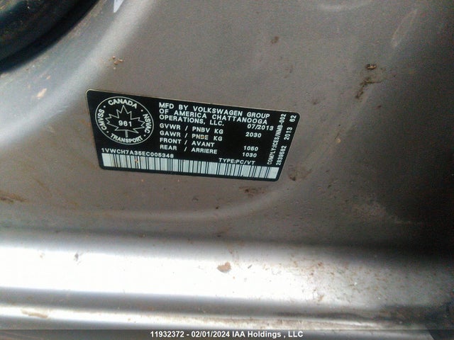 1VWCH7A35EC005348 Volkswagen PASSAT