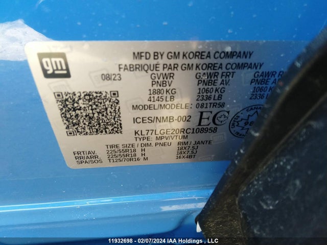 Chevrolet TRAX 2024 KL77LGE20RC108958 Image 9