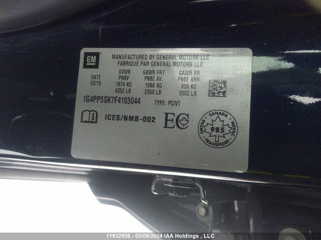 1G4PP5SK7F4183044 Buick Verano