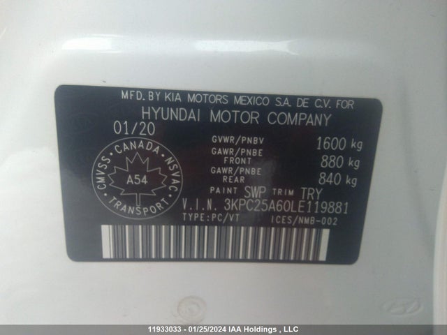Hyundai ACCENT 2020 3KPC25A60LE119881 Image 9