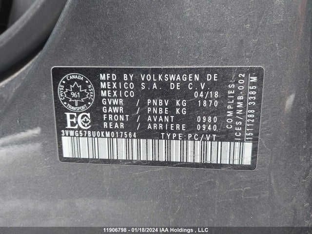 3VWG57BU0KM017564 Volkswagen JETTA
