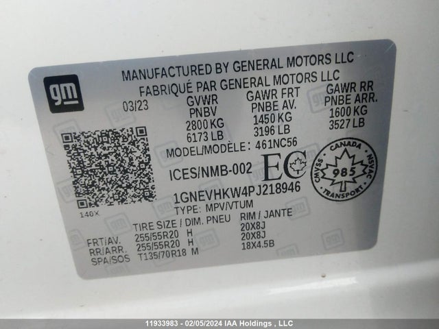 Chevrolet TRAVERSE 2023 1GNEVHKW4PJ218946 Image 9