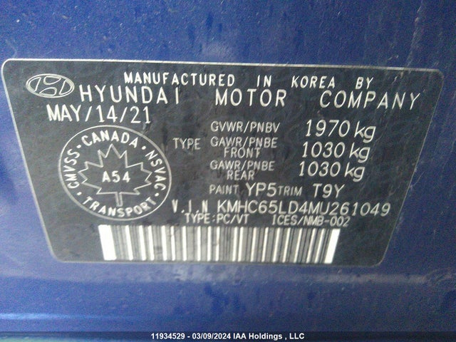 Hyundai IONIQ SE 2021 KMHC65LD4MU261049 Image 9