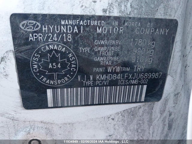 Hyundai ELANTRA GL 2018 KMHD84LFXJU689987 Image 9