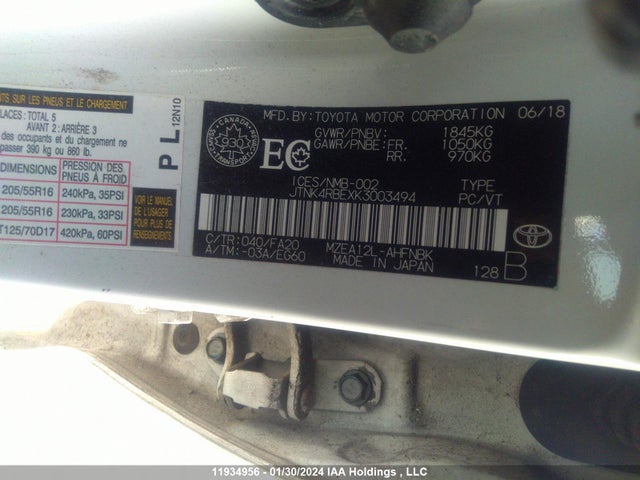Toyota COROLLA 2019 JTNK4RBEXK3003494 Image 9