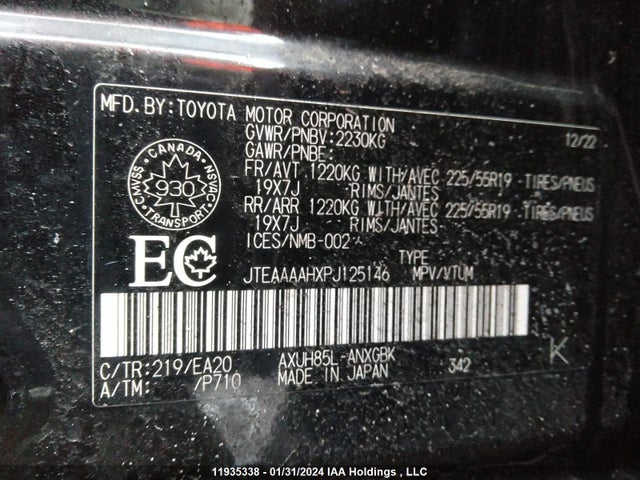 Toyota Venza Limited 2023 JTEAAAAHXPJ125146 Image 9