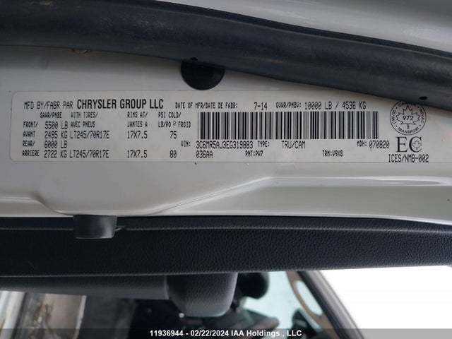 3C6MR5AJ3EG319883 RAM 2500 St
