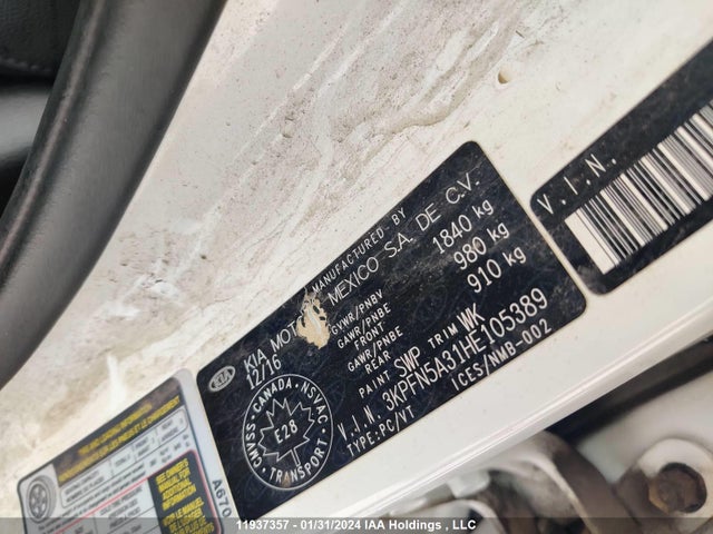 Aukcja sprzedaży 2017 Kia Forte 5-door, vin: 3KPFN5A31HE105389, numer aukcji: 11937357