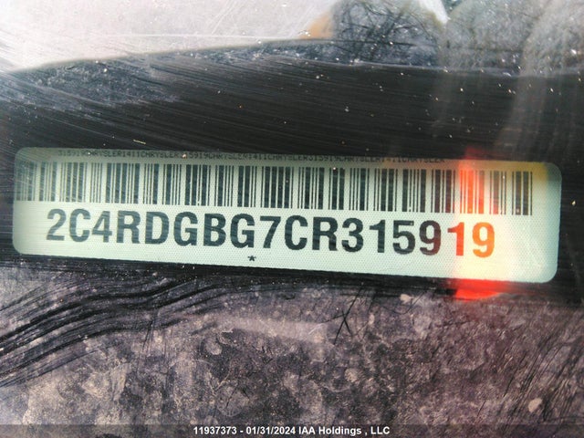 2012 Dodge Grand Caravan Se მანქანა იყიდება აუქციონზე, vin: 2C4RDGBG7CR315919, აუქციონის ნომერი: 11937373
