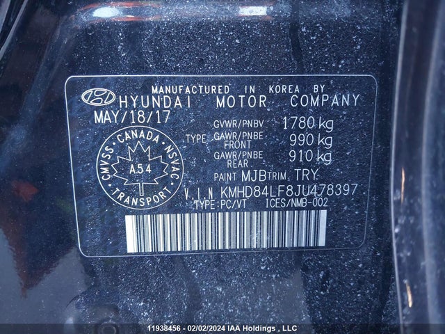 Hyundai ELANTRA GL 2018 KMHD84LF8JU478397 Image 9