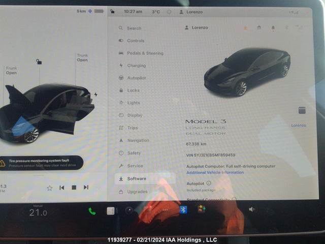 Tesla MODEL 3 2021 5YJ3E1EB5MF859459 Image 7