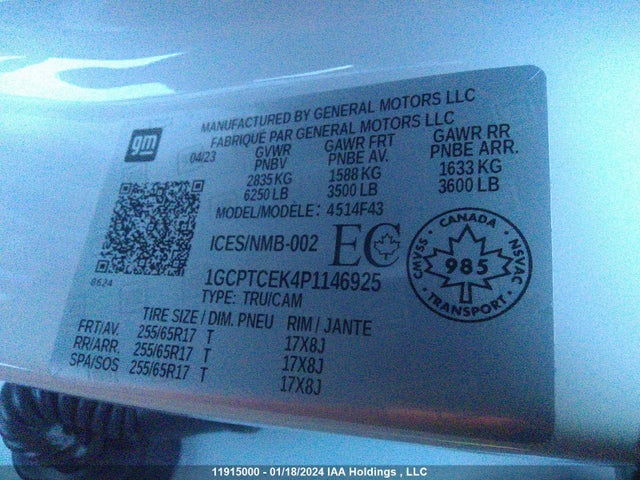 Chevrolet Colorado 2023 1GCPTCEK4P1146925 Image 9