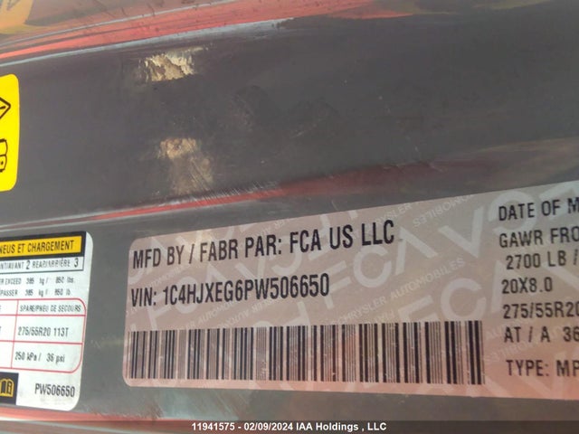 1C4HJXEG6PW506650 Jeep Wrangler Sahara