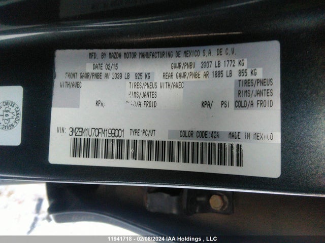3MZBM1U70FM199001 Mazda MAZDA3