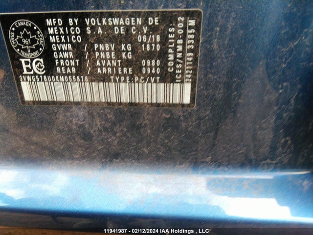 3VWG57BU0KM055876 Volkswagen JETTA