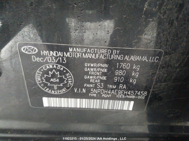 Hyundai ELANTRA GL 2014 5NPDH4AE9EH457458 Image 9