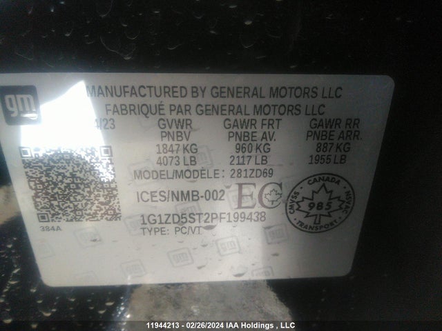 1G1ZD5ST2PF199438 Chevrolet Malibu