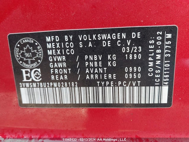 3VWSM7BU2PM028182 Volkswagen JETTA