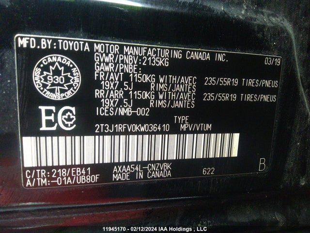Toyota Rav4 Adventure 2019 2T3J1RFV0KW036410 Image 9