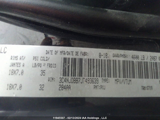 3C4NJDBB7JT493639 Jeep Compass Latitude