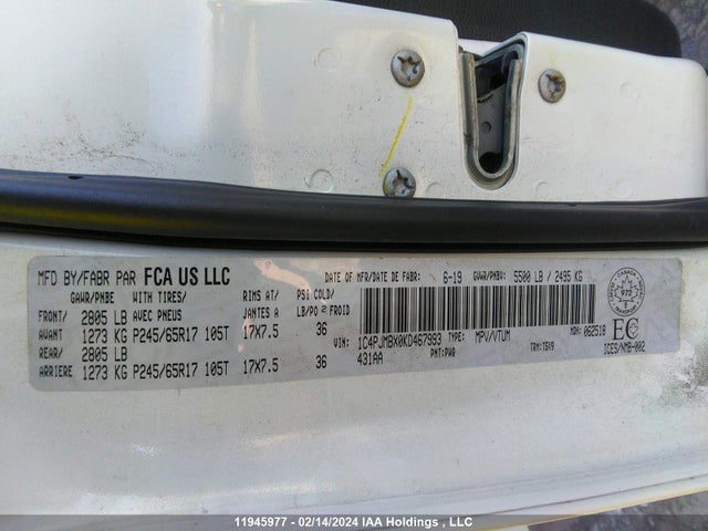 1C4PJMBX0KD467993 Jeep Cherokee Trailhawk