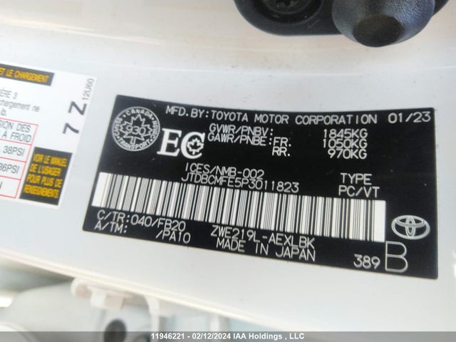 Toyota Corolla Le/se/xle 2023 JTDBCMFE5P3011823 Image 9
