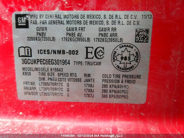 Chevrolet Silverado 1500 2014 3GCUKPEC6EG301964 Image 9