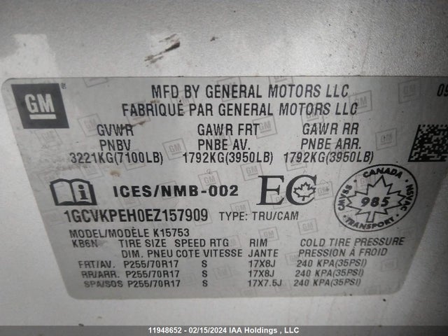 Chevrolet Silverado K1500 2014 1GCVKPEH0EZ157909 Image 9