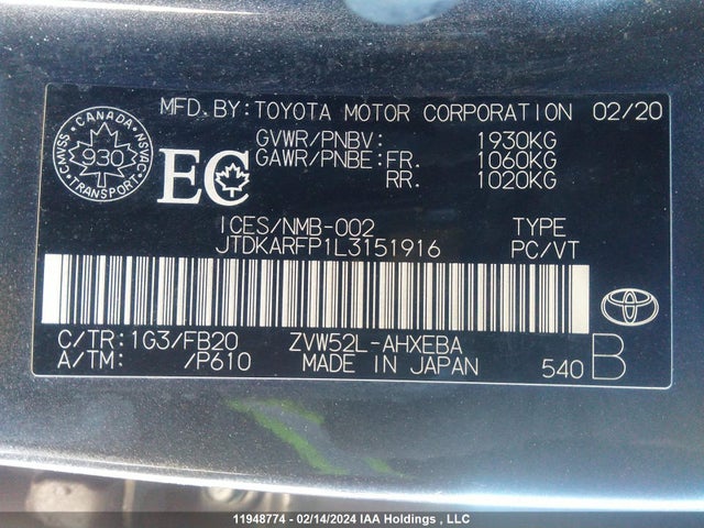 Toyota Prius Prime Upgrade 2020 JTDKARFP1L3151916 Image 9