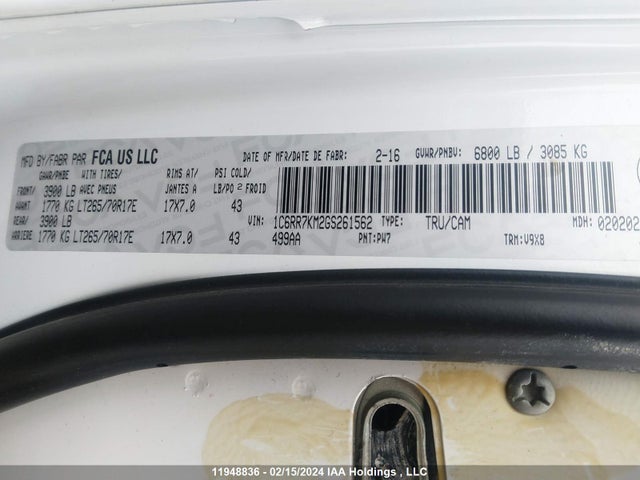 1C6RR7KM2GS261562 RAM 1500 St