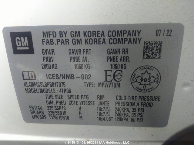 KL4MMCSL8PB017975 Buick ENCORE GX