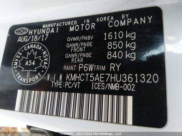 Hyundai ACCENT 2017 KMHCT5AE7HU361320 Image 9