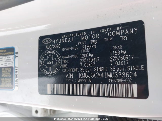 Hyundai Tucson Preferred Awd 2021 KM8J3CA41MU333624 Image 9