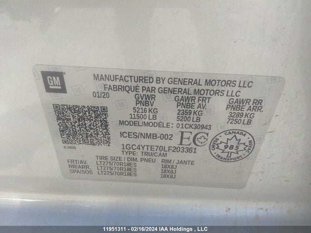 Chevrolet SILVERADO 3500HD 2020 1GC4YTE70LF203361 Image 9