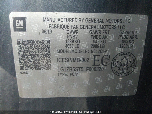 1G1ZB5ST5LF000320 Chevrolet Malibu