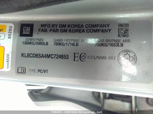 Chevrolet SPARK 1LT 2021 KL8CD6SA4MC724653 Image 9