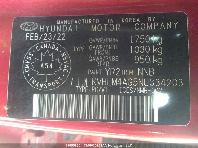 Hyundai ELANTRA SEL 2022 KMHLM4AG5NU334203 Image 9