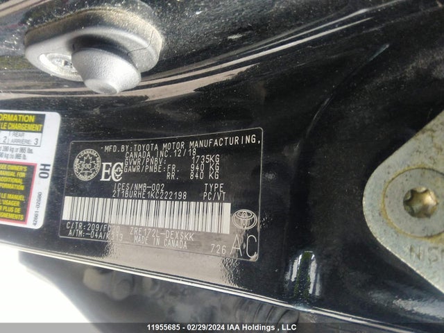 Toyota Corolla 2019 2T1BURHE1KC222198 Image 9
