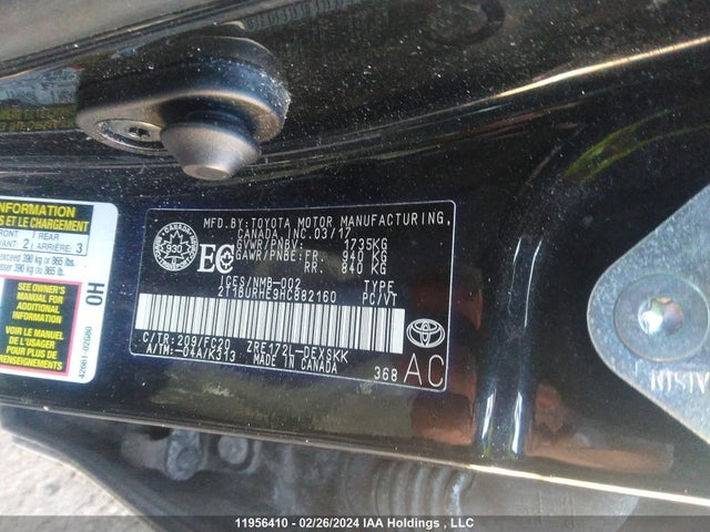 Toyota Corolla 2017 2T1BURHE9HC882160 Image 9