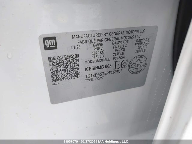Chevrolet MALIBU LT 2023 1G1ZD5ST9PF160863 Image 9