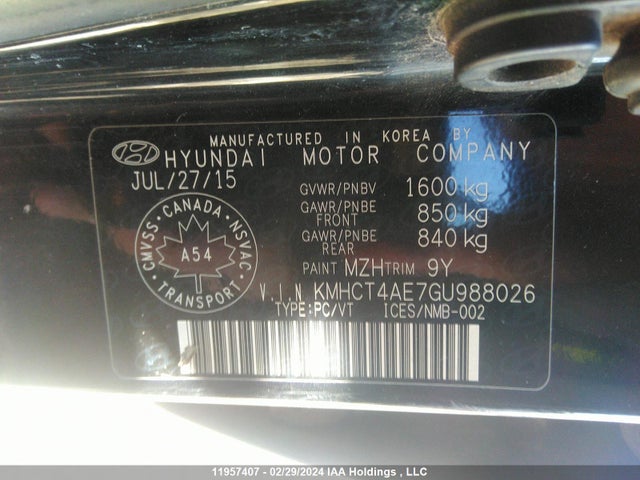 Hyundai Accent 2016 KMHCT4AE7GU988026 Image 30