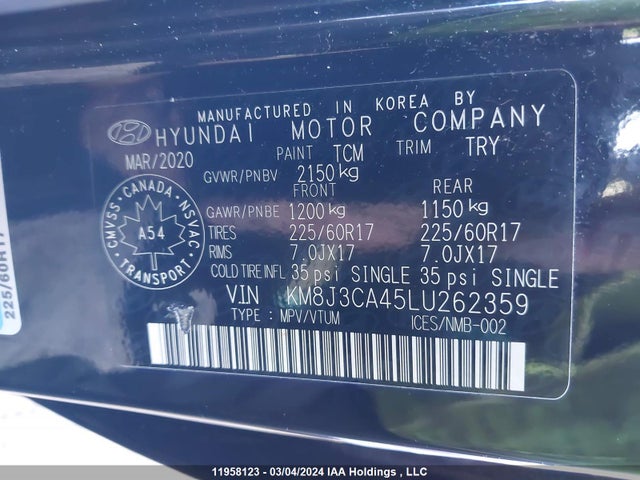Hyundai Tucson Preferred Awd 2020 KM8J3CA45LU262359 Image 9