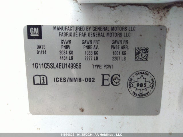 1G11C5SL4EU149956 Chevrolet Malibu