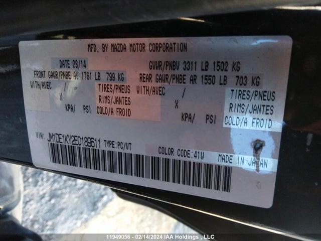 Mazda MAZDA2 2014 JM1DE1KY2E0189611 Image 9